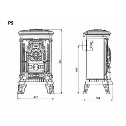 Печь-камин Kawmet P9 (8 кВт) EKO в Гомеле