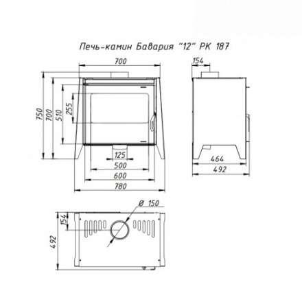 Печь-камин стальная со стеклом Бавария 12 фото в Гомеле