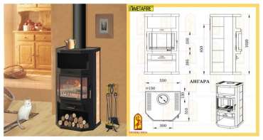 Купить стальной камин с шамотом Мета-Бел Ангара в Гомеле фото в Гомеле