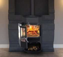 Недорогой камин с отделкой шамотом Сибирь 12 фото в Гомеле