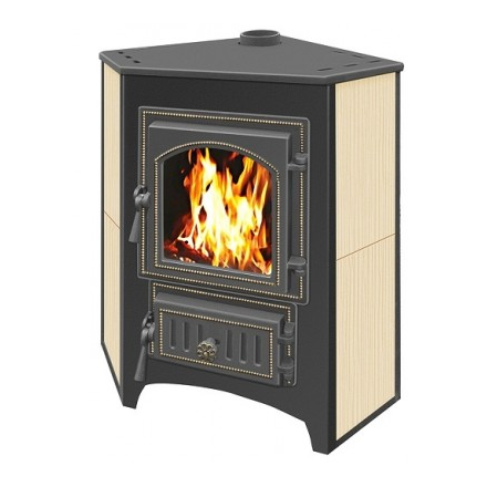 Печь-камин Везувий ПК-01 (220) угловой бежевый 9 кВт Амазонка бай фото в Гомеле