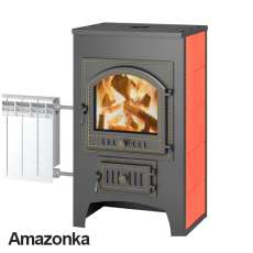 Печь-камин Везувий ПК-01 (205) с плитой и т/о красн.12 кВт фото Печь-камин Везувий ПК-01 (205) с плитой и т/о красн.12 кВт купить в Гомеле