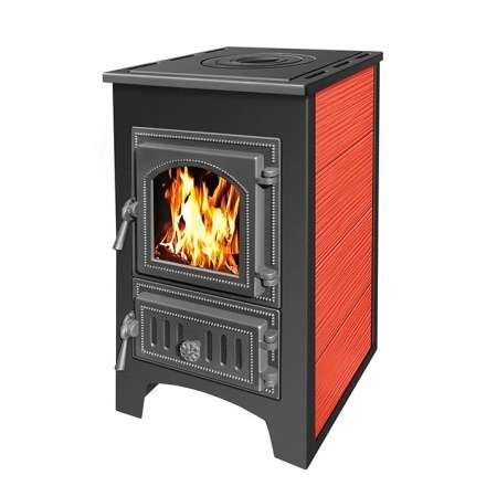 Печь-камин Везувий ПК-01 (270) с плитой  красная 9 кВт купить в Гомеле