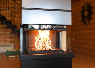 Стальной большой камин Родос 800 черный фото в Гомеле