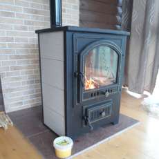 Купить Печь-камин Везувий ПК-01 (205) c плитой бежевая 12 кВт в Гомеле в Гомеле