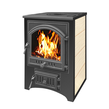 Печь-камин Везувий ПК-01 (205) c плитой бежевая 12 кВт Амазонка бай фото в Гомеле