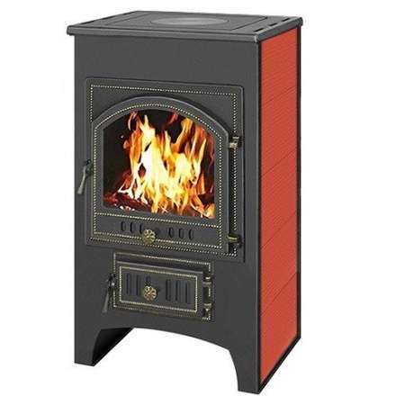 Печь-камин Везувий ПК-02 (205) с плитой красная 12 кВт Амазонка бай фото в Гомеле
