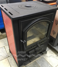 Купить Печь-камин Везувий ПК-01 (205) c плитой красная 12 кВт в Гомеле в Гомеле