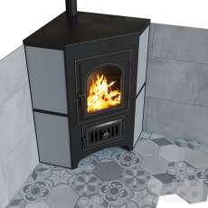 Купить печь-камин Везувий ПК-01 (220) с конфоркой угловой талькохлорит в Гомеле фото в Гомеле