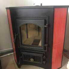 Купить Печь-камин Везувий ПК-01 (220) с конфоркой угловой красный 9 кВт в Гомеле в Гомеле