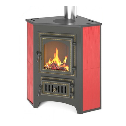 Печь-камин Везувий ПК-01 (220) с конфоркой угловой красный 9 кВт купить в Гомеле