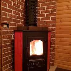 Купить Печь-камин Везувий ПК-01 (220) с конфоркой угловой красный 9 кВт в Гомеле в Гомеле