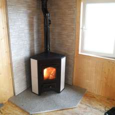 Купить Печь-камин Везувий ПК-01 (220) с конфоркой угловой бежевый 9 кВт в Гомеле в Гомеле