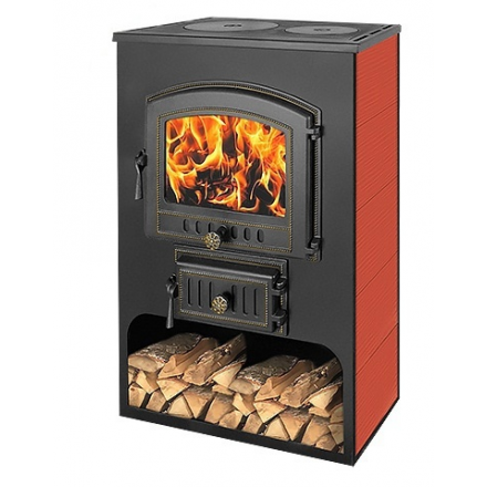 Печь-камин Везувий ПК-03 (224) с плитой красный 12 кВт Амазонка бай фото в Гомеле