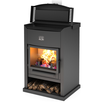 Стальной камин с дровницей Теплодар ОВ-120 (прямой) фото в Гомеле