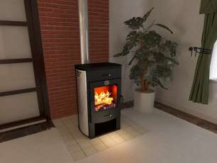 Стальной камин со стеклом Теплодар Танго фото в Гомеле