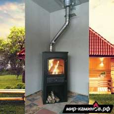 Печь-камин ЭТНА (БКД) с плитой и ТО Бежевый высокий в Гомеле