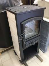 Печь-камин со стеклом ЭТНА (БКД) с плитой и ТО фото в Гомеле