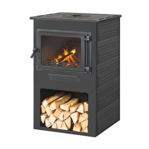 Печь-камин ЭТНА (Панорама) с плитой фото в Гомеле