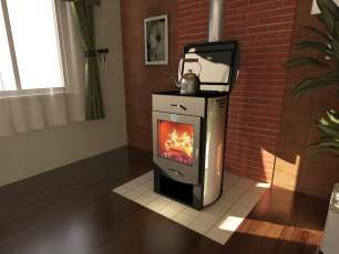 Стальной недорогой камин со стеклом Теплодар Танго плюс фото в Гомеле