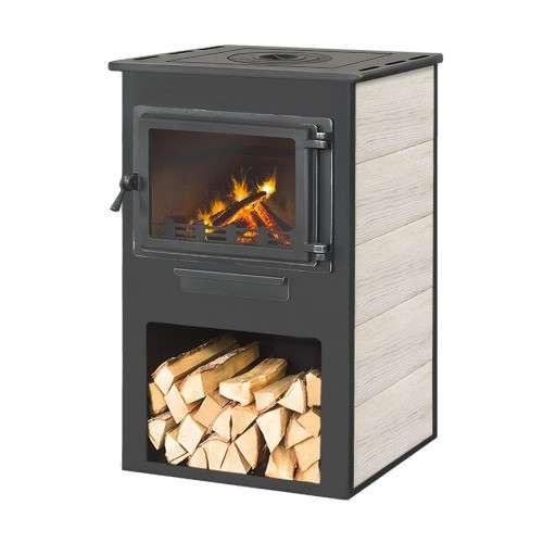 Печь-камин ЭТНА (Панорама) с плитой Амазонка бай фото в Гомеле