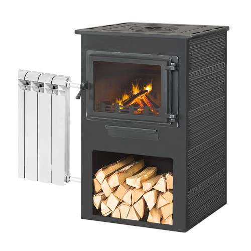 Печь-камин ЭТНА (Панорама) с плитой и ТО Амазонка бай фото Печь-камин ЭТНА (Панорама) с плитой и ТО Антрацит высокий купить в Гомеле