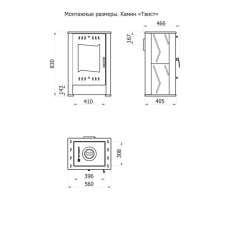 Стальной камин со стеклом Теплодар Твист фото габариты в Гомеле