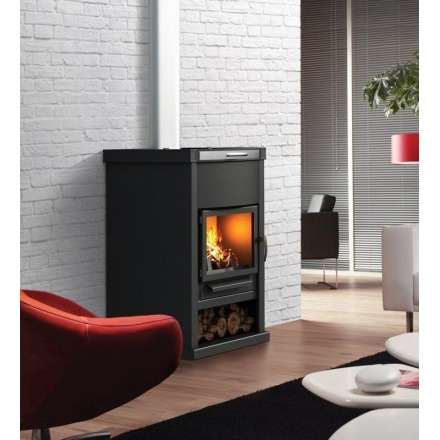 Стальной недорогой камин Теплодар ОВ-140 (прямой) фото в интерьере в Гомеле