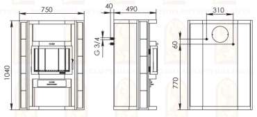 Купить недорогой камин с теплообменником Мета-Бел АОТВ 9.0-03 Печора-Аква в Гомеле фото в Гомеле