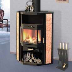 Недорогой большой камин с шамотом Печора Мета Бел фото в интерьере в Гомеле