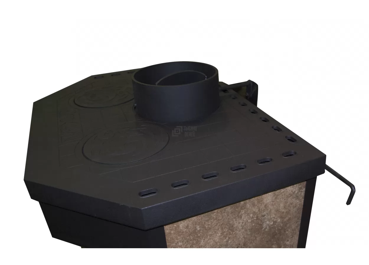 Печь-камин с дровницей Бавария призматик с плитой фото в Гомеле