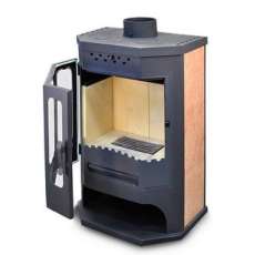 Стальной камин с шамотом Бавария призматик с плитой фото в Гомеле