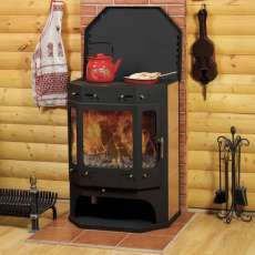 Печь-камин Бавария с плитой аква фото в Гомеле