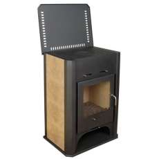 Стальная печь-камин Бавария с плитой и теплообменником фото в Гомеле