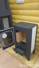 Печь-камин Экокамин с плитой в интерьере фото в Гомеле