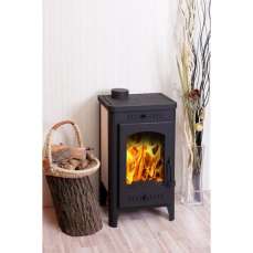 Недорогой стальной печь-камин Экокамин с плитой в интерьере фото в Гомеле