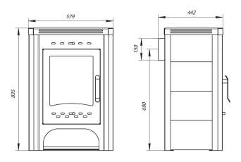 Печь-камин со стеклом Бавария фото в Гомеле