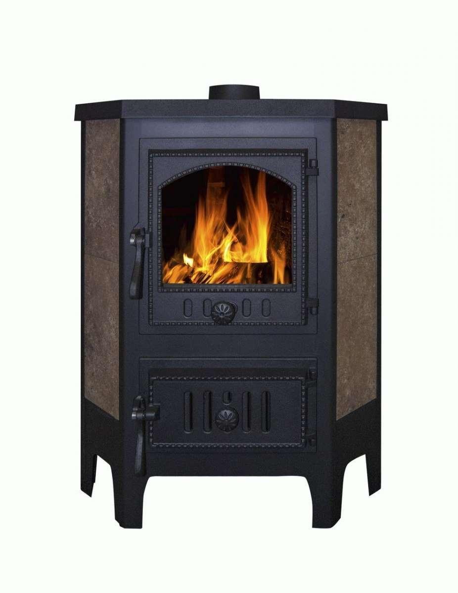 Печь-камин Бавария угловая чугун с плитой купить в Гомеле