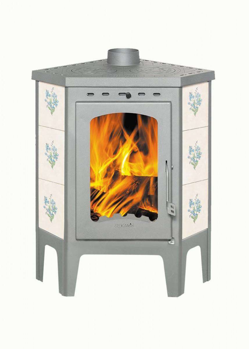 Печь-камин Бавария угловая с плитой незабудка купить в Гомеле