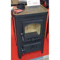 Чугунный камин со стеклом Бавария Оптима Чугун с плитой фото в интерьере в Гомеле