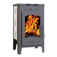 Стальной камин Бавария Оптима Незабудка со стеклом фото в Гомеле