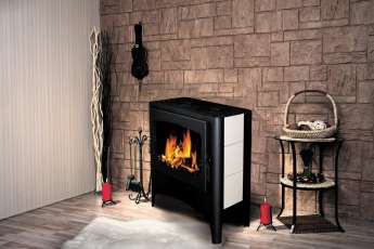 Печь-камин Бавария Эко с плитой 2 конфорки фото в интерьере в Гомеле