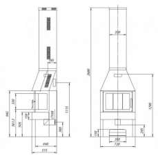 Печь-камин Бавария три стекла графит фото схема в Гомеле