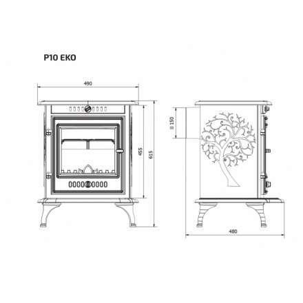 Печь-камин Kawmet P10 (6,8 кВт) EKO в Гомеле