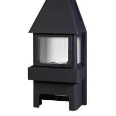 Печь-камин Бавария 3 стекла чёрная фото в Гомеле