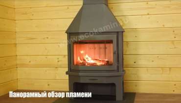 Недорогой камин со стеклом Бавария Мюнхен пристенно-угловой графит фото в Гомеле