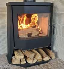 Стальной камин с большим стеклом Бавария панорама призма с плитой фото в Гомеле