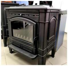 Печь-камин чугунный FireWay Gunter в интерьере чёрный Амазонка бай фото в Гомеле