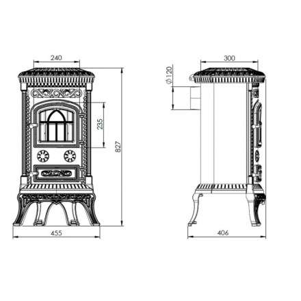 Купить Печь-камин NORDflam Plato patine чугун в Гомеле Амазонка бай фото в Гомеле