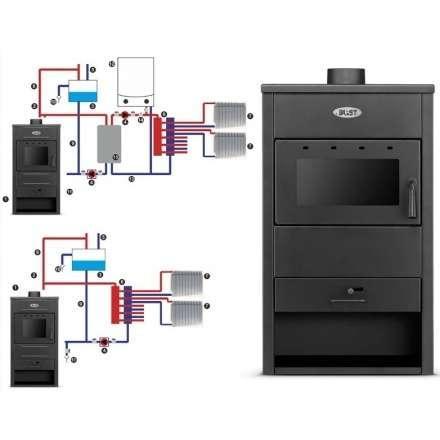 Печь-камин Blist B22 E с водяным контуром фото в Гомеле